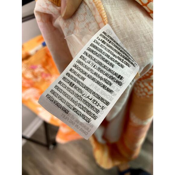 Farm Rio Linen Blend Strapless Drop-Waist Maxi Dress size M medium - Picture 7 of 8